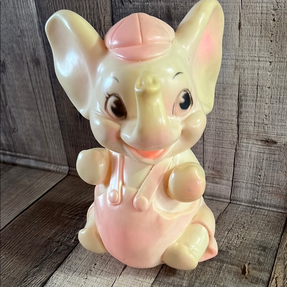 Vintage Sanitoy Elephant Figurine in Pastel Colors